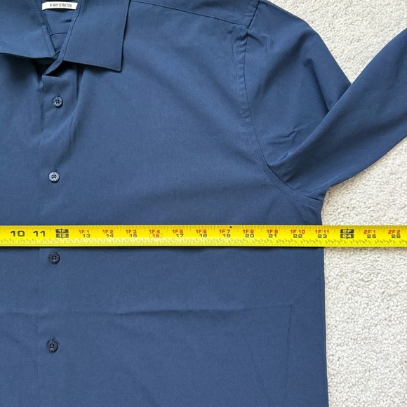 Lucky Brand Men Deep Blue Dress Shirt Sz L - Picture 7 of 9